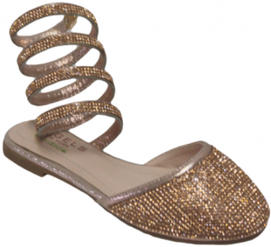 GIRLS DRESSY SHOES W SPRING ON ANKLE (2272733) ROSE PINK